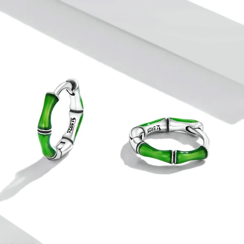 (bilde for) Pandora Style Bamboo Hoop øredobber - SCE1350 - Vis 3
