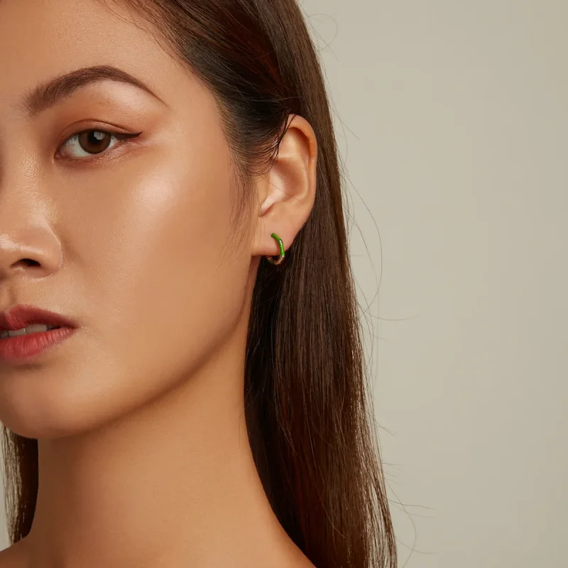 (bilde for) Pandora Style Bamboo Hoop øredobber - SCE1350 - Vis 6