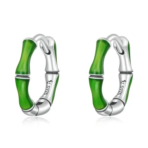 (bilde for) Pandora Style Bamboo Hoop øredobber - SCE1350