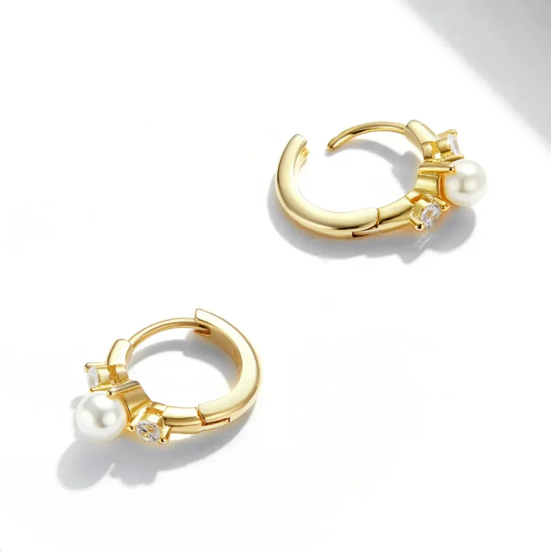 (bilde for) Pandora Style Bead Zircon Hoop Øredobber - SCE1254 - Vis 4