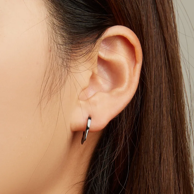 (bilde for) Pandora Style Black Cat Ears Hoop øredobber - SCE1515 - Vis 6