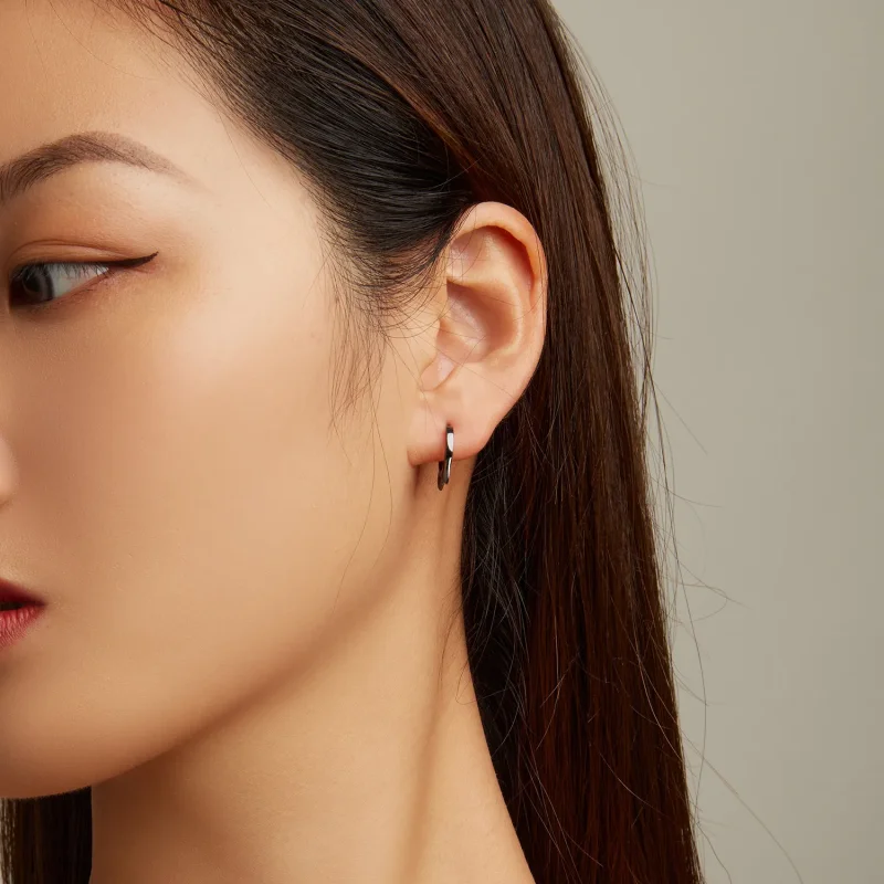 (bilde for) Pandora Style Black Cat Ears Hoop øredobber - SCE1515 - Vis 8