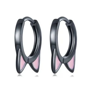 (bilde for) Pandora Style Black Cat Ears Hoop øredobber - SCE1515