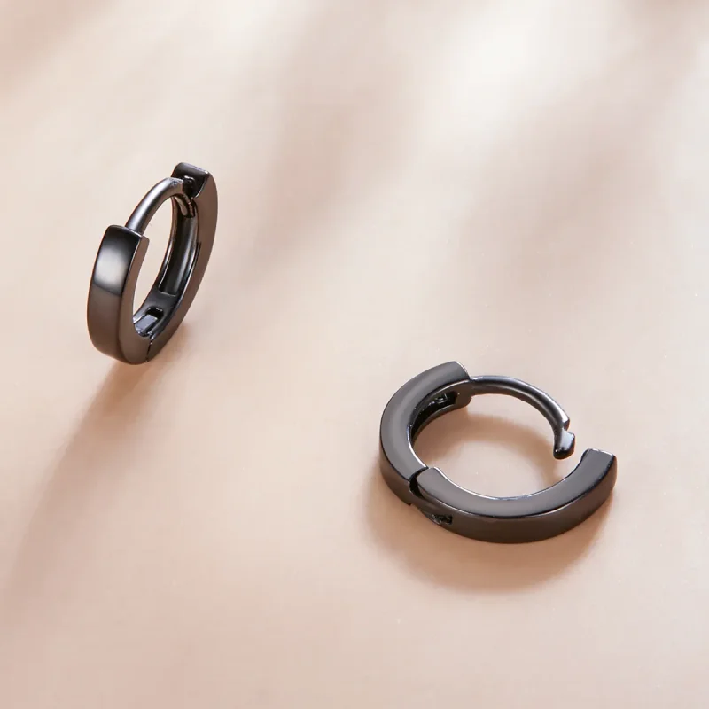 (bilde for) Pandora Style Black Gold Hoop øredobber - SCE1230 - Vis 3