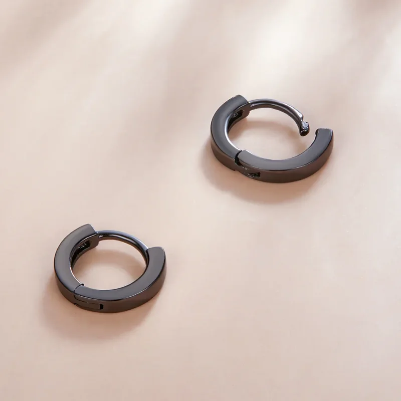 (bilde for) Pandora Style Black Gold Hoop øredobber - SCE1230 - Vis 4