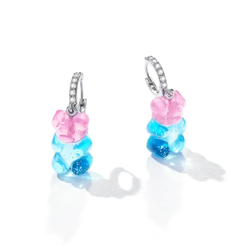 (bilde for) Pandora Style Candy Bear Hoop øredobber - SCE1388 - Vis 2