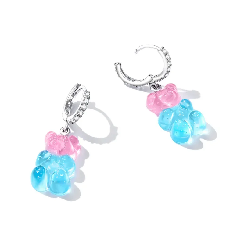 (bilde for) Pandora Style Candy Bear Hoop øredobber - SCE1388 - Vis 3