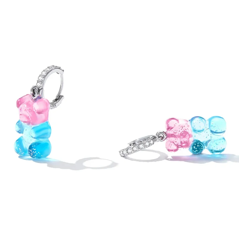 (bilde for) Pandora Style Candy Bear Hoop øredobber - SCE1388 - Vis 4