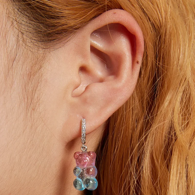 (bilde for) Pandora Style Candy Bear Hoop øredobber - SCE1388 - Vis 6