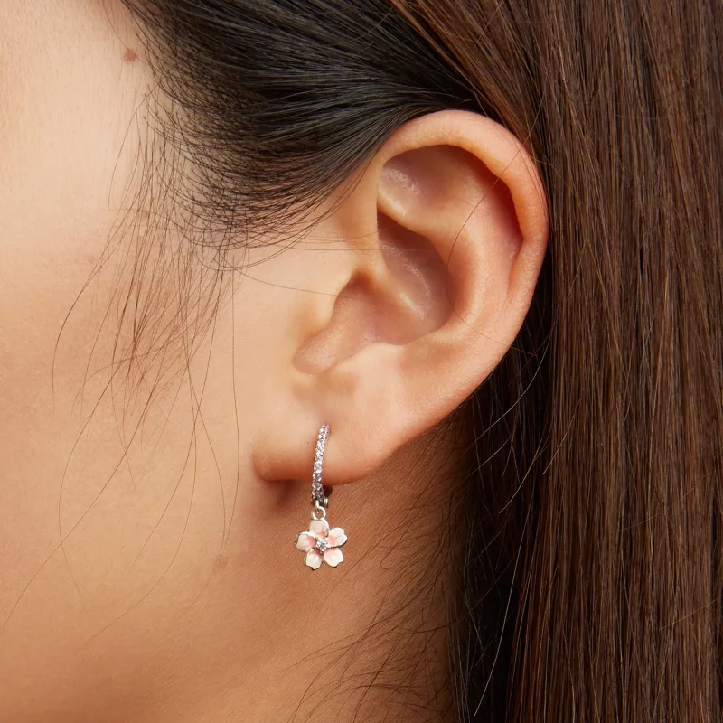 (bilde for) Pandora Style Cherry Blossoms Hoop øredobber - SCE1509 - Vis 7