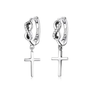 (bilde for) Pandora Style Creative Cross Hoop øredobber - BSE474