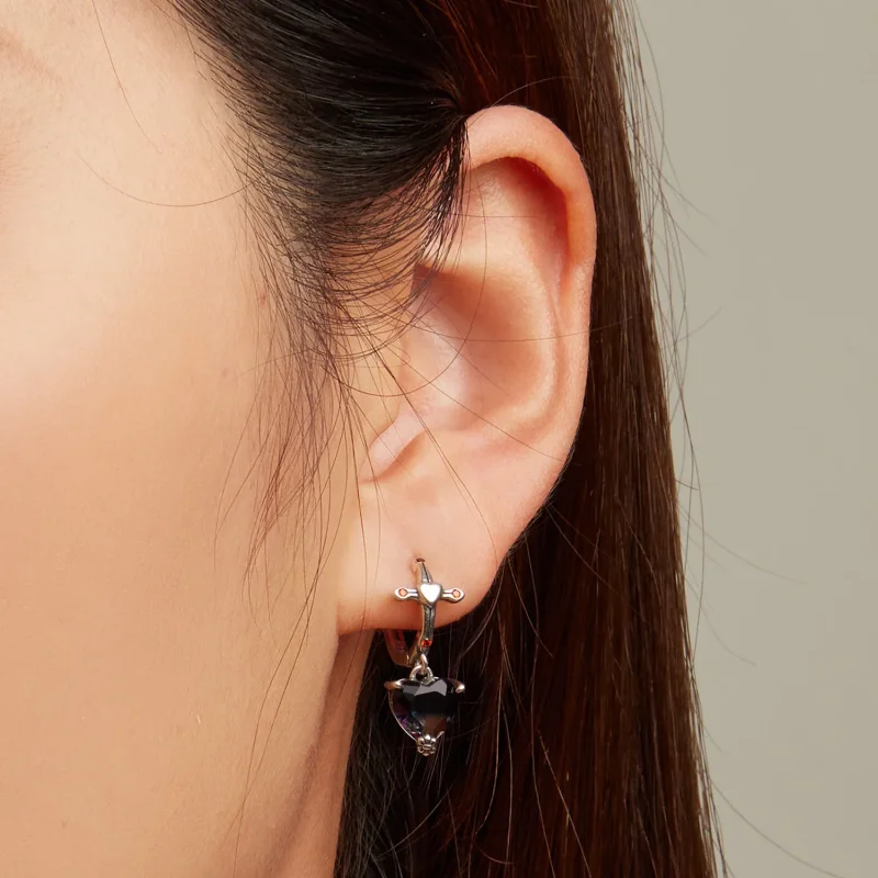 (bilde for) Pandora Style Cross Hoop øredobber - SCE1518 - Vis 6
