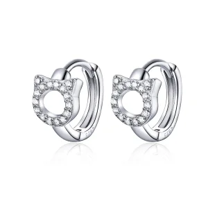 (bilde for) Pandora Style Cute Cat Hoop øredobber - BSE171