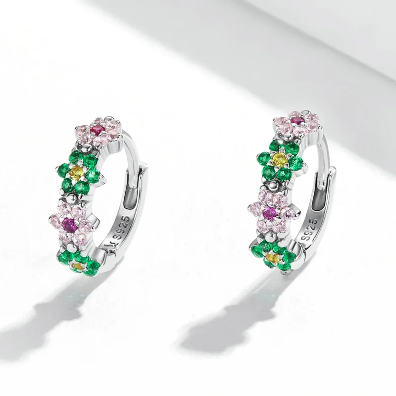 (bilde for) Pandora Style Delicate Flowers Hoop øredobber - SCE1320 - Vis 2