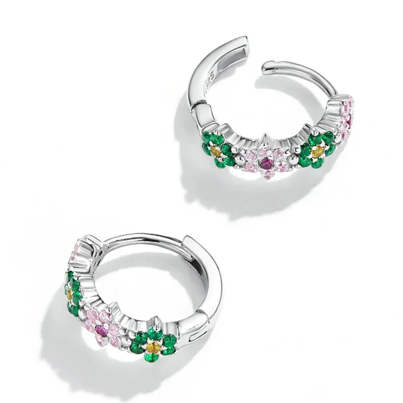 (bilde for) Pandora Style Delicate Flowers Hoop øredobber - SCE1320 - Vis 4