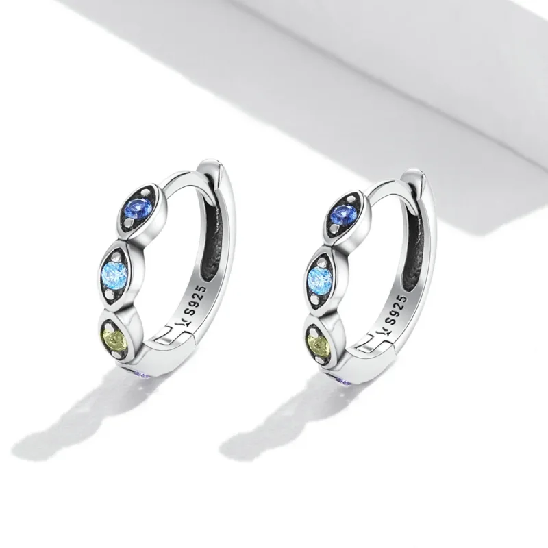 (bilde for) Pandora Style Devil Eye Hoop øredobber - SCE1358 - Vis 2