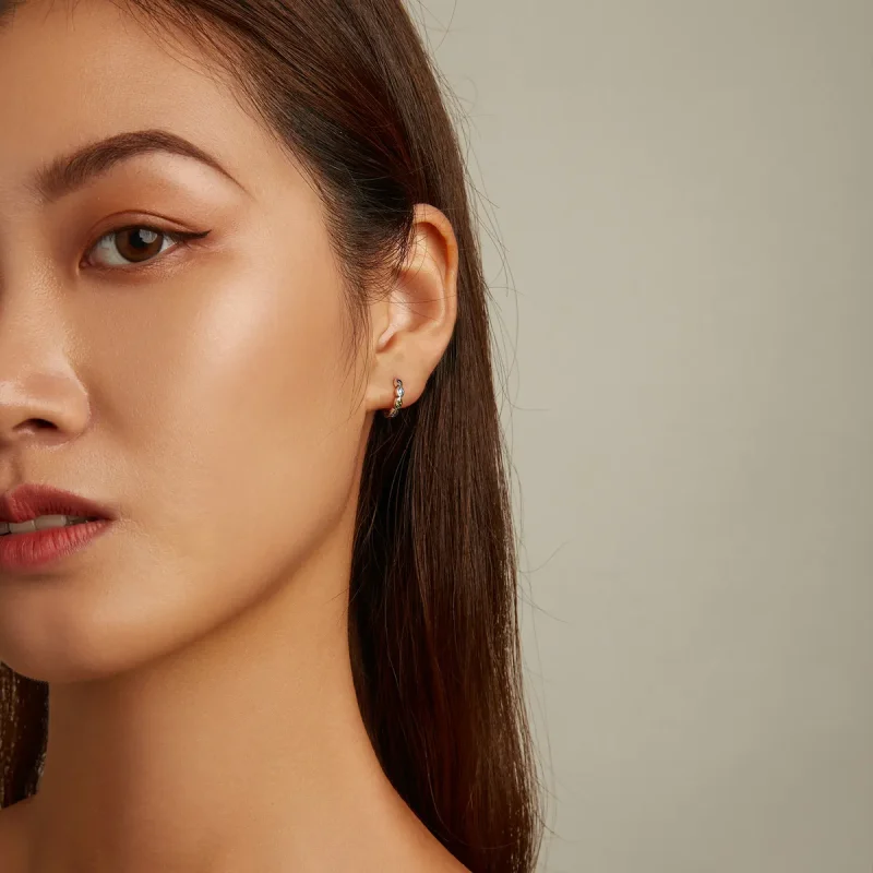 (bilde for) Pandora Style Devil Eye Hoop øredobber - SCE1358 - Vis 7