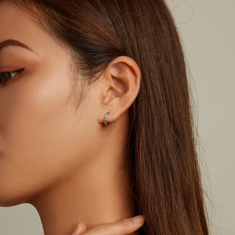 (bilde for) Pandora Style Devil Eye Hoop øredobber - SCE1358 - Vis 8