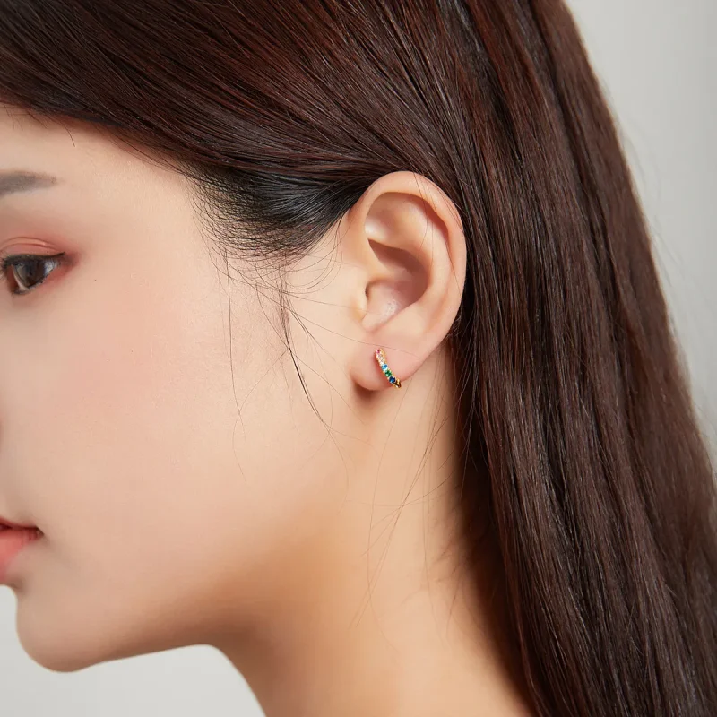 (bilde for) Pandora Style Earside Rainbow Hoop øredobber - SCE1098 - Vis 4