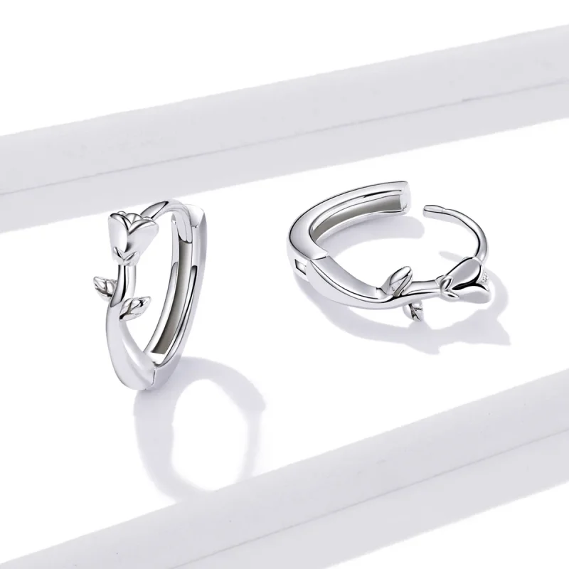 (bilde for) Pandora Style Elegant Rose Hoop øredobber - BSE442 - Vis 2