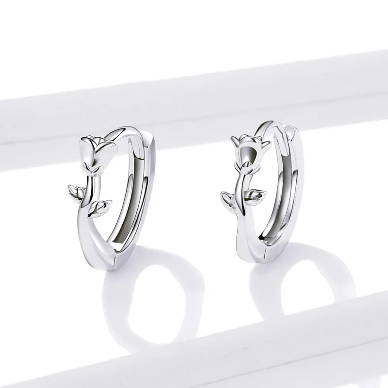 (bilde for) Pandora Style Elegant Rose Hoop øredobber - BSE442 - Vis 3