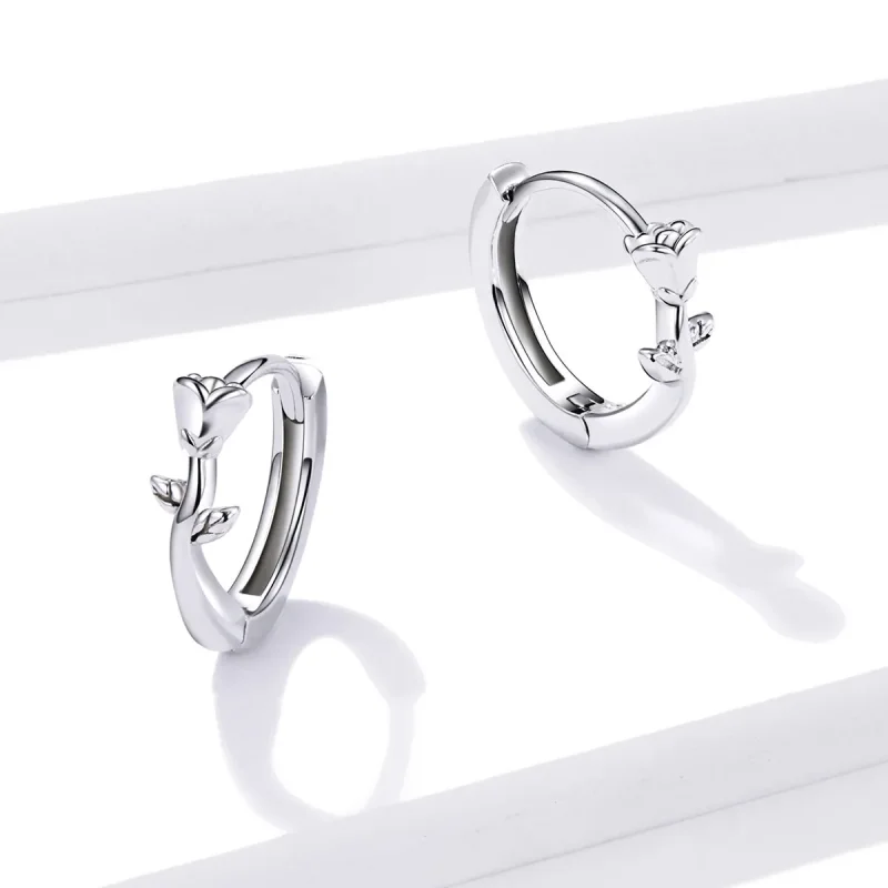 (bilde for) Pandora Style Elegant Rose Hoop øredobber - BSE442 - Vis 4