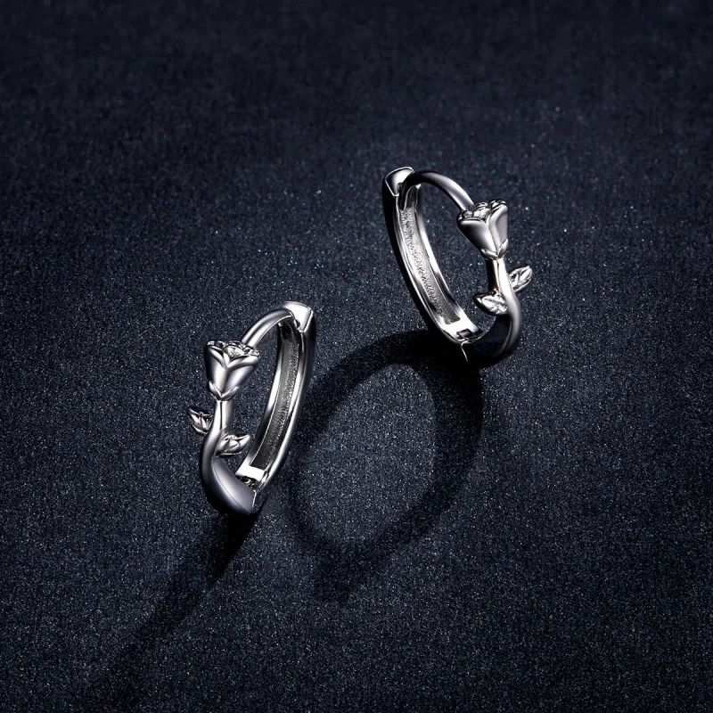 (bilde for) Pandora Style Elegant Rose Hoop øredobber - BSE442 - Vis 5