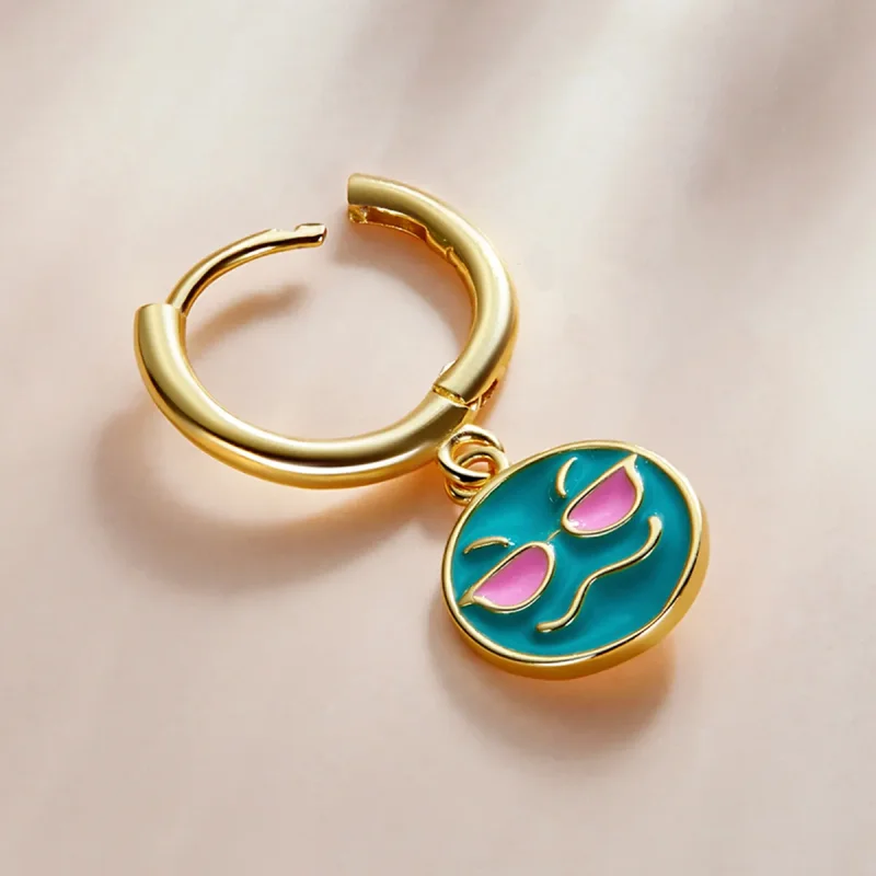 (bilde for) Pandora Style Emoji - Kule Hoop øredobber - SCE1204-B - Vis 3