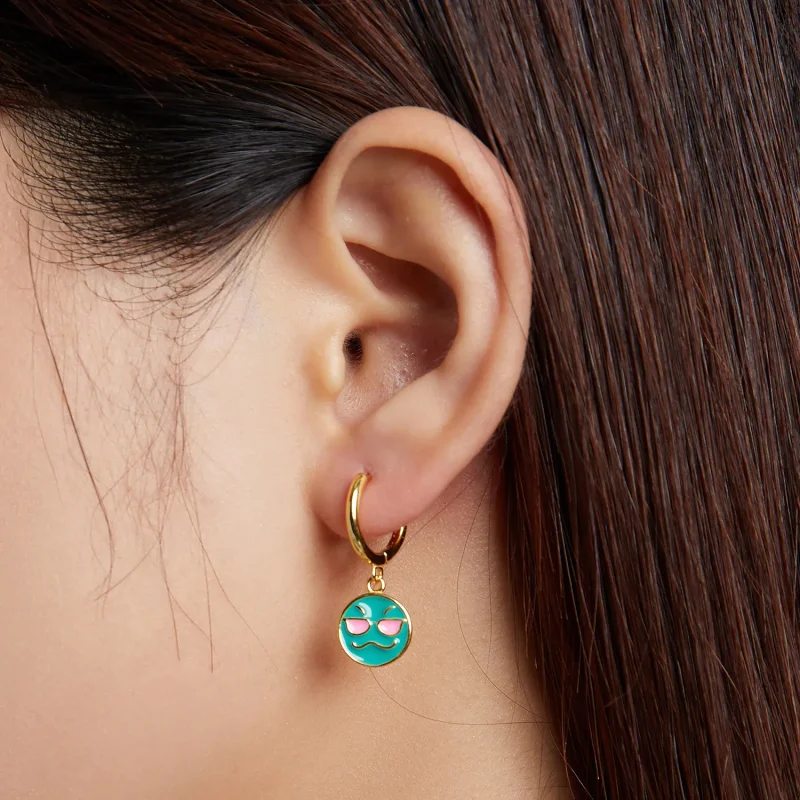 (bilde for) Pandora Style Emoji - Kule Hoop øredobber - SCE1204-B - Vis 5