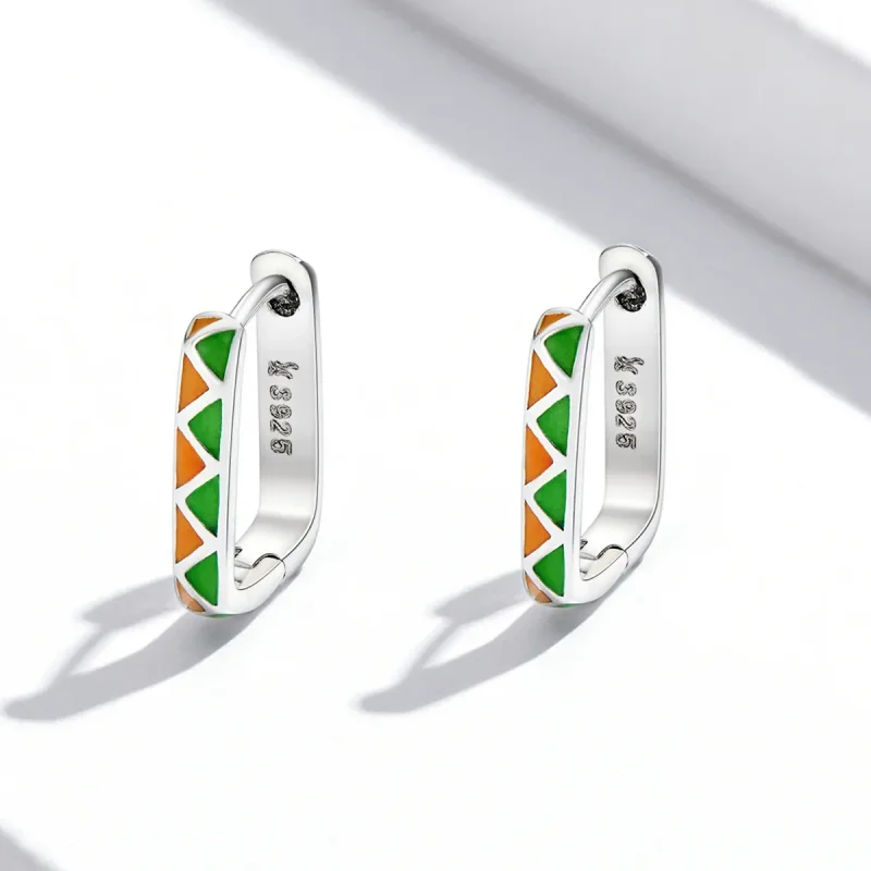 (bilde for) Pandora Style Enkel Farge Kontrast Øredobber - SCE1371-GN - Vis 2