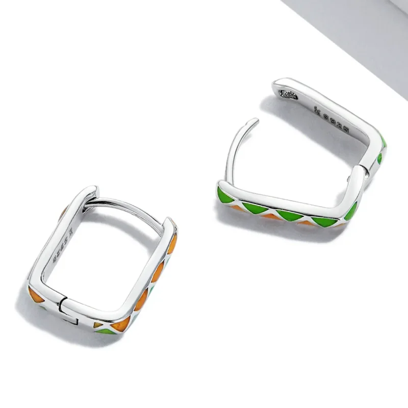 (bilde for) Pandora Style Enkel Farge Kontrast Øredobber - SCE1371-GN - Vis 4