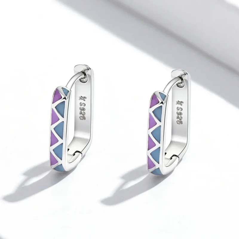 (bilde for) Pandora Style Enkel Farge Kontrast Øredobber - SCE1371-VT - Vis 2