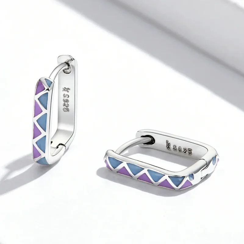 (bilde for) Pandora Style Enkel Farge Kontrast Øredobber - SCE1371-VT - Vis 3