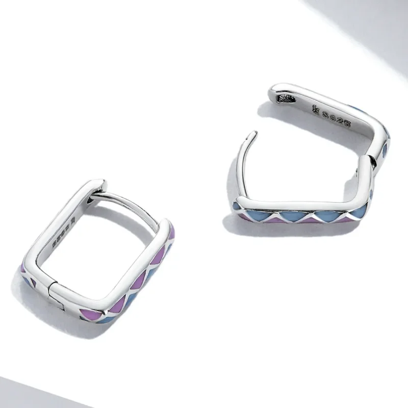 (bilde for) Pandora Style Enkel Farge Kontrast Øredobber - SCE1371-VT - Vis 4