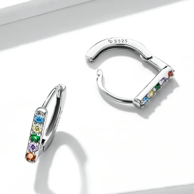 (bilde for) Pandora Style Fargerike Zircon Hoop øredobber - BSE576 - Vis 4