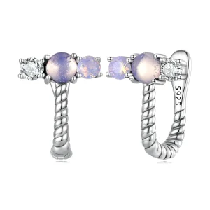(bilde for) Pandora Style Gem skjøting U-form Hoop øredobber - SCE1453