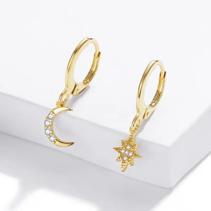 (bilde for) Pandora Style Golden Moon Hoop øredobber - SCE1267 - Vis 3