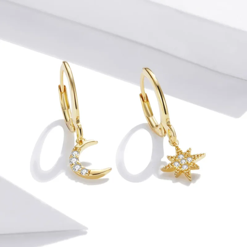(bilde for) Pandora Style Golden Moon Hoop øredobber - SCE1267 - Vis 4