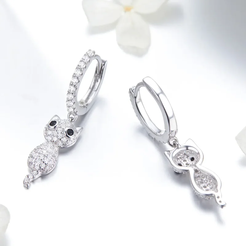 (bilde for) Pandora Style Happy Cat Hoop øredobber - SCE519 - Vis 3