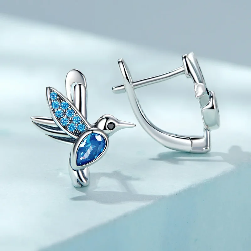 (bilde for) Pandora Style Hummingbird Hoop øredobber - SCE1503 - Vis 3