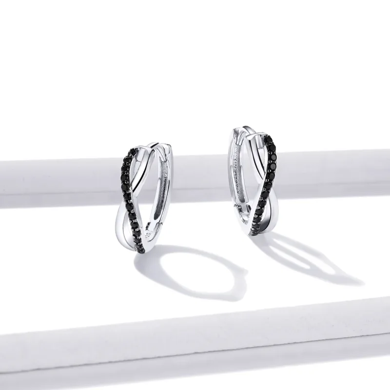 (bilde for) Pandora Style Infinity Symbol Hoop øredobber - BSE399 - Vis 2
