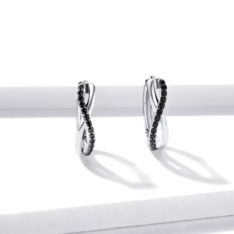 (bilde for) Pandora Style Infinity Symbol Hoop øredobber - BSE399 - Vis 3