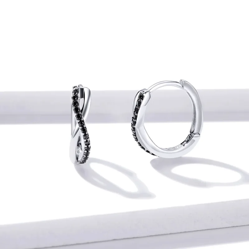 (bilde for) Pandora Style Infinity Symbol Hoop øredobber - BSE399 - Vis 4
