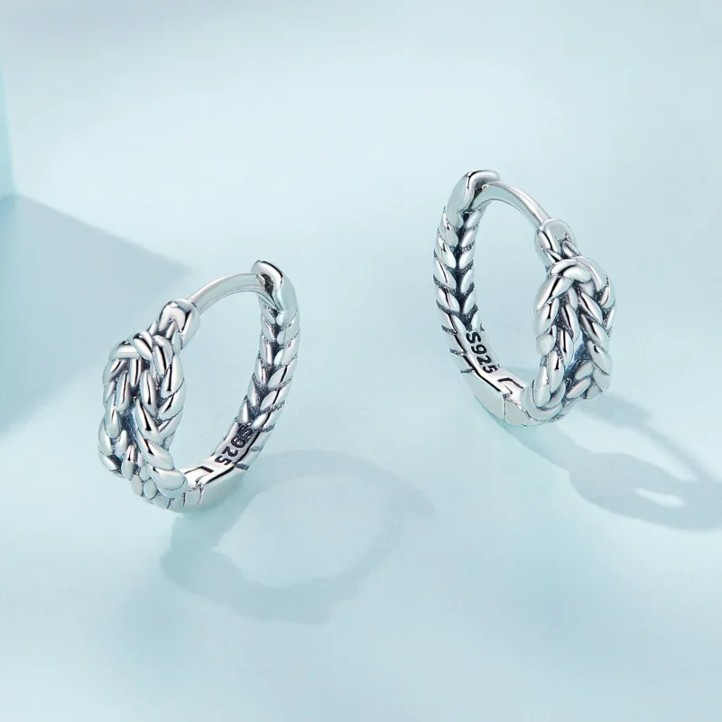 (bilde for) Pandora Style Knot Hoop øredobber - SCE1523 - Vis 3