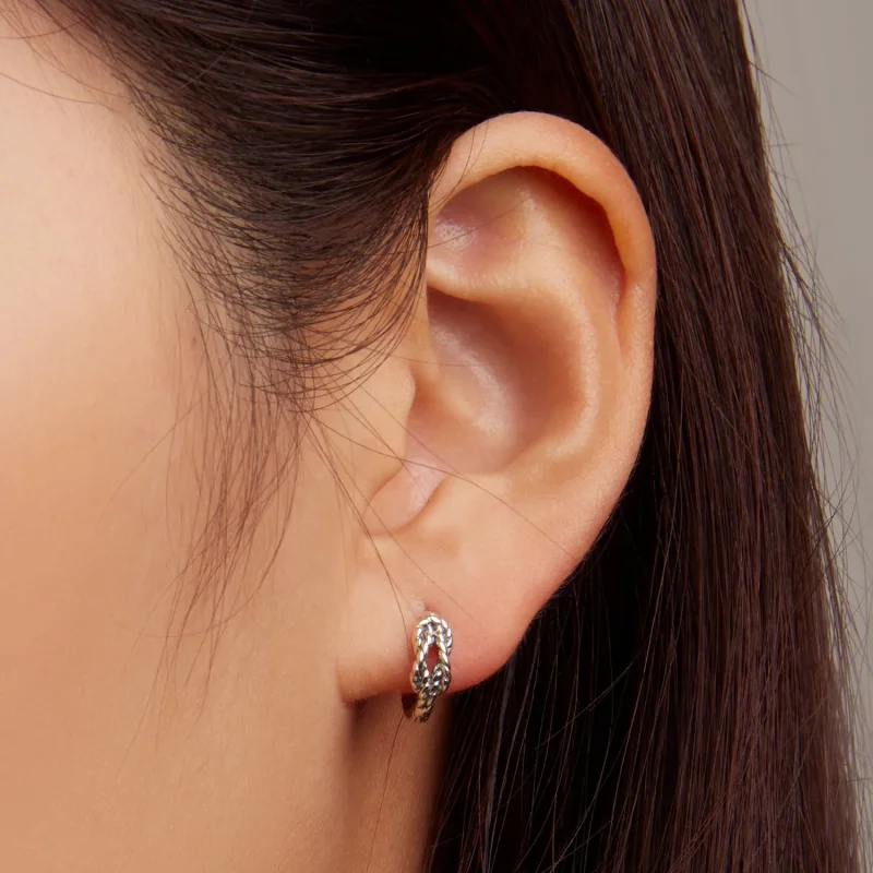 (bilde for) Pandora Style Knot Hoop øredobber - SCE1523 - Vis 5