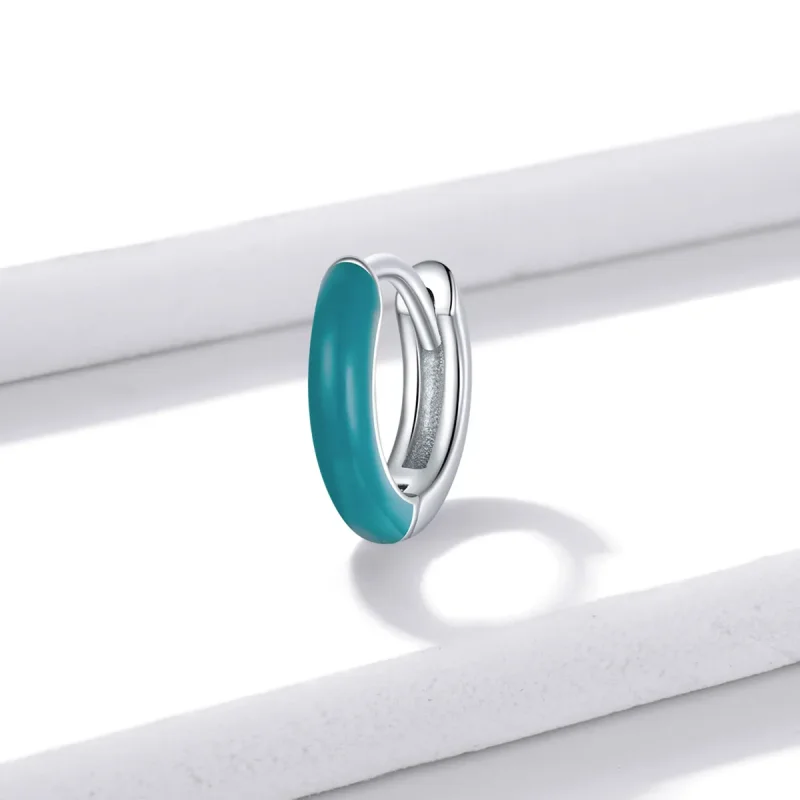 (bilde for) Pandora Style Little Blue Hoop øredobber - BSE488-BU - Vis 2