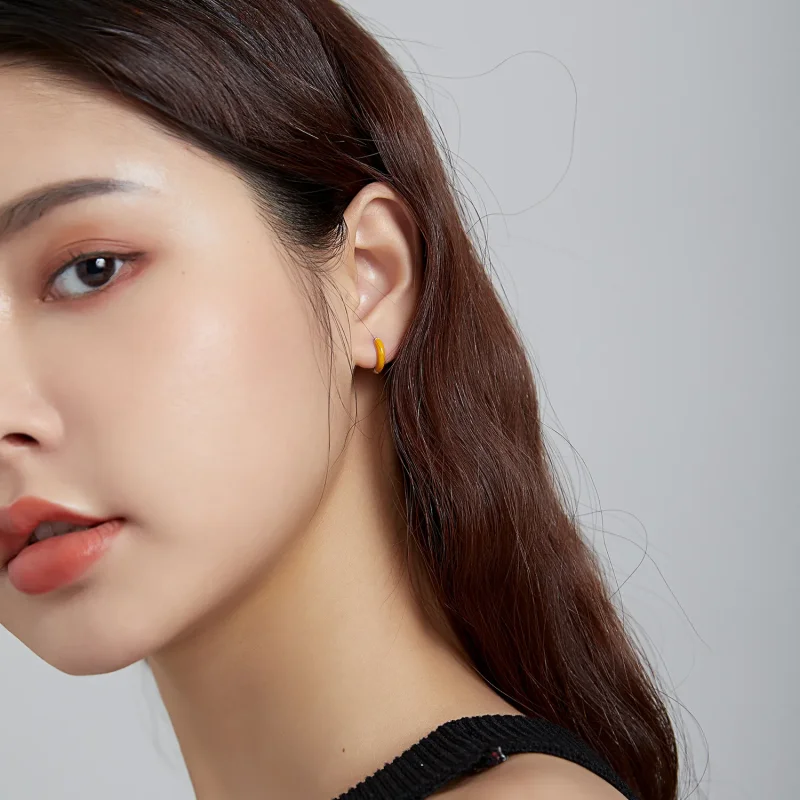 (bilde for) Pandora Style Little Orange Hoop øredobber - BSE488-OR - Vis 3