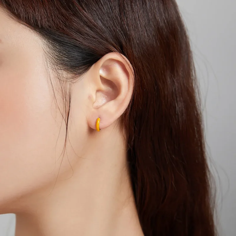 (bilde for) Pandora Style Little Orange Hoop øredobber - BSE488-OR - Vis 4