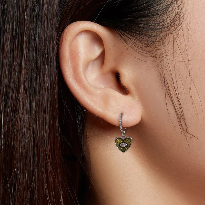 (bilde for) Pandora Style Love Devil Eyes - Sitrongule bøyleøreringer - SCE1270-YE - Vis 4