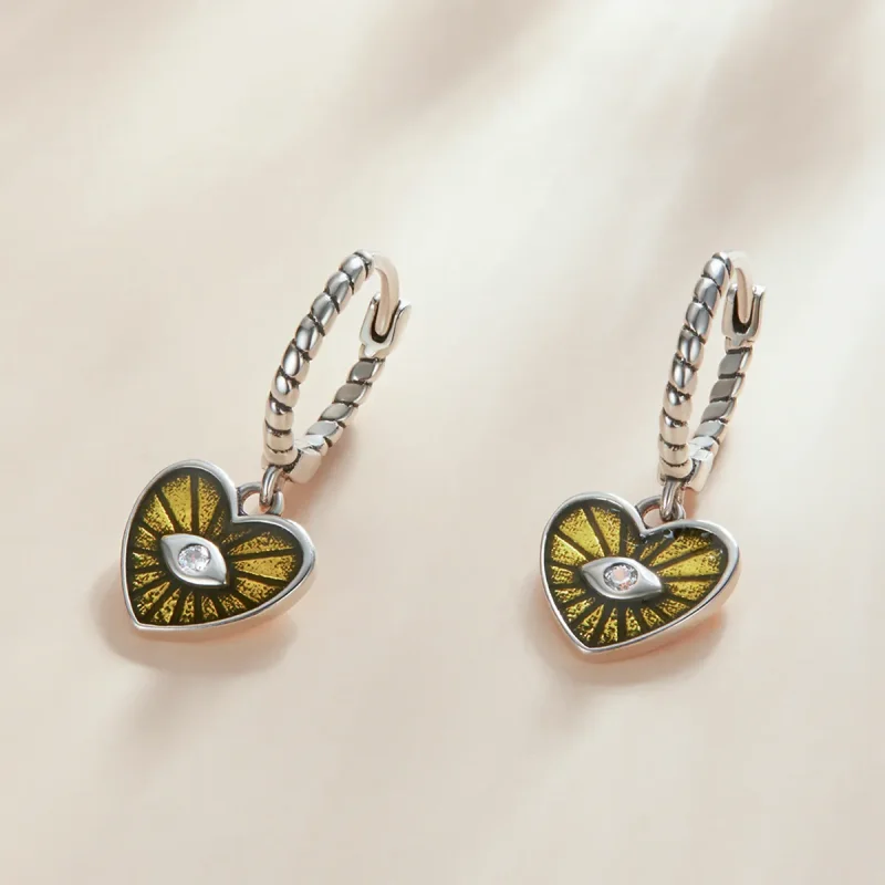 (bilde for) Pandora Style Love Devil Eyes - Sitrongule bøyleøreringer - SCE1270-YE - Vis 5